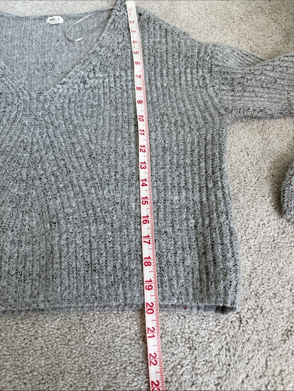 Garage Supersoft Crop Sweater in Classic Marled Grey - Size XS - Picture 6 of 7